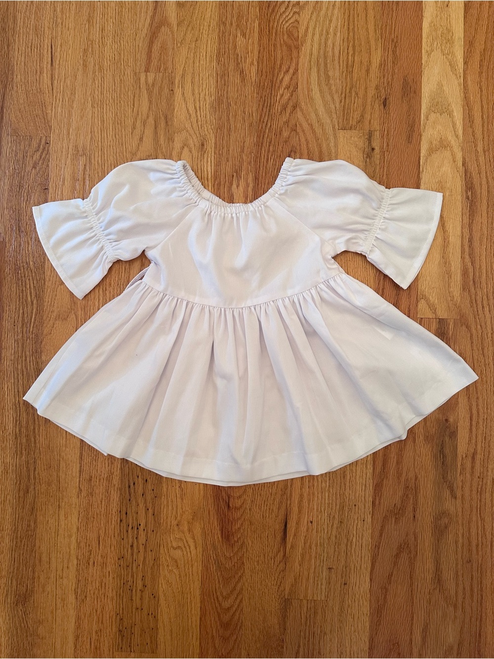 NEW Kelly's Kids Size 2 2t Toddler White Peasant Top Ruffle Bell Sleeve Monogram